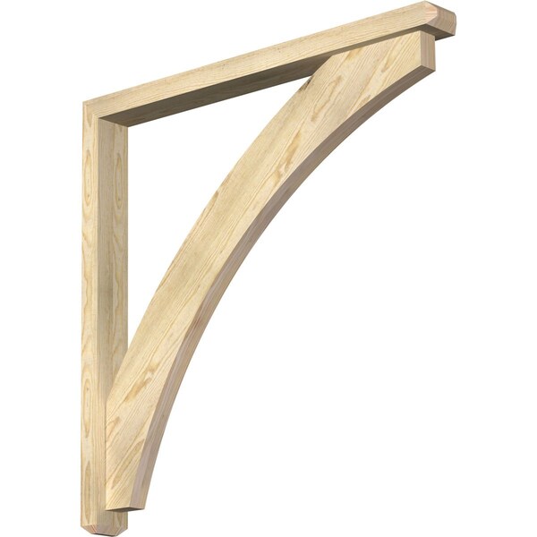 Ekena Millwork Thorton Craftsman Rough Sawn Bracket w/ Offset Brace, Douglas Fir, 4"W x 40"D x 40"H BKT0402X40X40THR04RDF - main